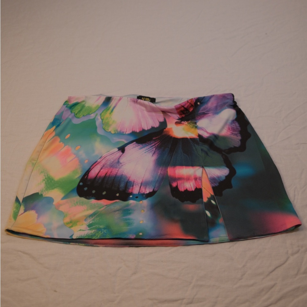 AFRM Multicolor Butterfly Print Mini Skirt